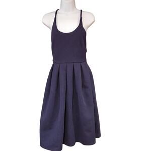 ASOS Navy Drip Waist Navy Dress Criss Cross Back US Sz 6